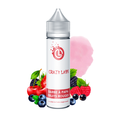 barbe à papa fruits rouges 75ml crazy labs